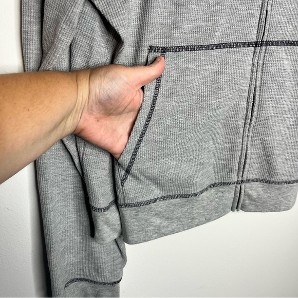 Fabletics Size 4x Grey Go-To Waffle Zip Up Hoodie & Sweatpants Set Lightweight - Picture 4 of 14